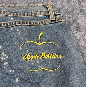 VTG Apple Bottoms Women Jeans Size 8 Distressed Bootcut Embroidered Yellow NWT